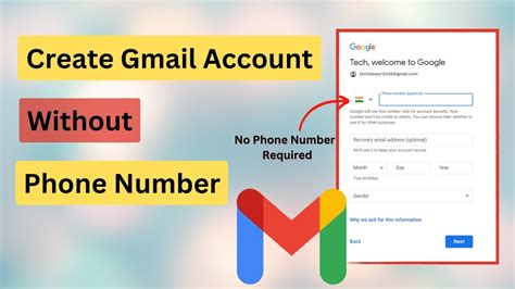 create new gmail account for others|create gmail with phone number.